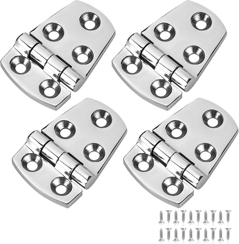 ODYSUNRAL Marine Boat Hatch Hinges Stainless Steel, 2.25 inch x 1.5 inch(57 x 38 MM) 5 Holes, No Noise, Sturdy, 316 Stainless Steel with Screws (4 PCS) - Image 1